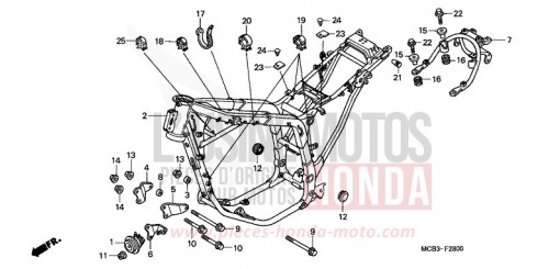 FRAME BODY XL650V1 de 2001